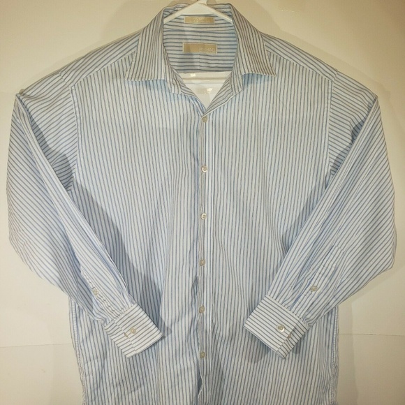 Michael Kors Blue And White Striped Shirt - Picture 1 of 8